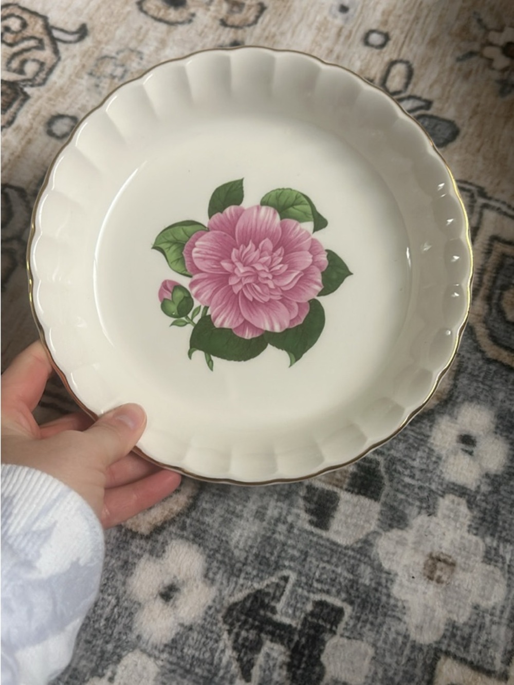 Two Vintage W.S. George “Camellia” Dessert Plates